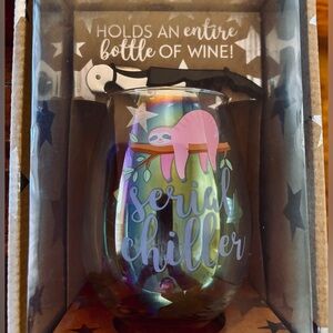 Serial Chiller Wine Glass with Sloth Design